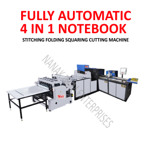 FULLY AUTOMATIC 4 IN 1 NOTEBOOK STITCHING FOLDING SQUARING CUTTING MACHINE
